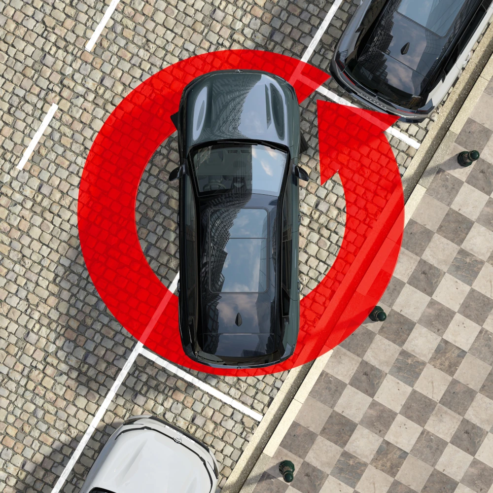 Vue de dessus C5 Aircross mettant en avant la Vision 360°, la sécurité, la visibilité et la technologie pour une expérience de manœuvre confiante
