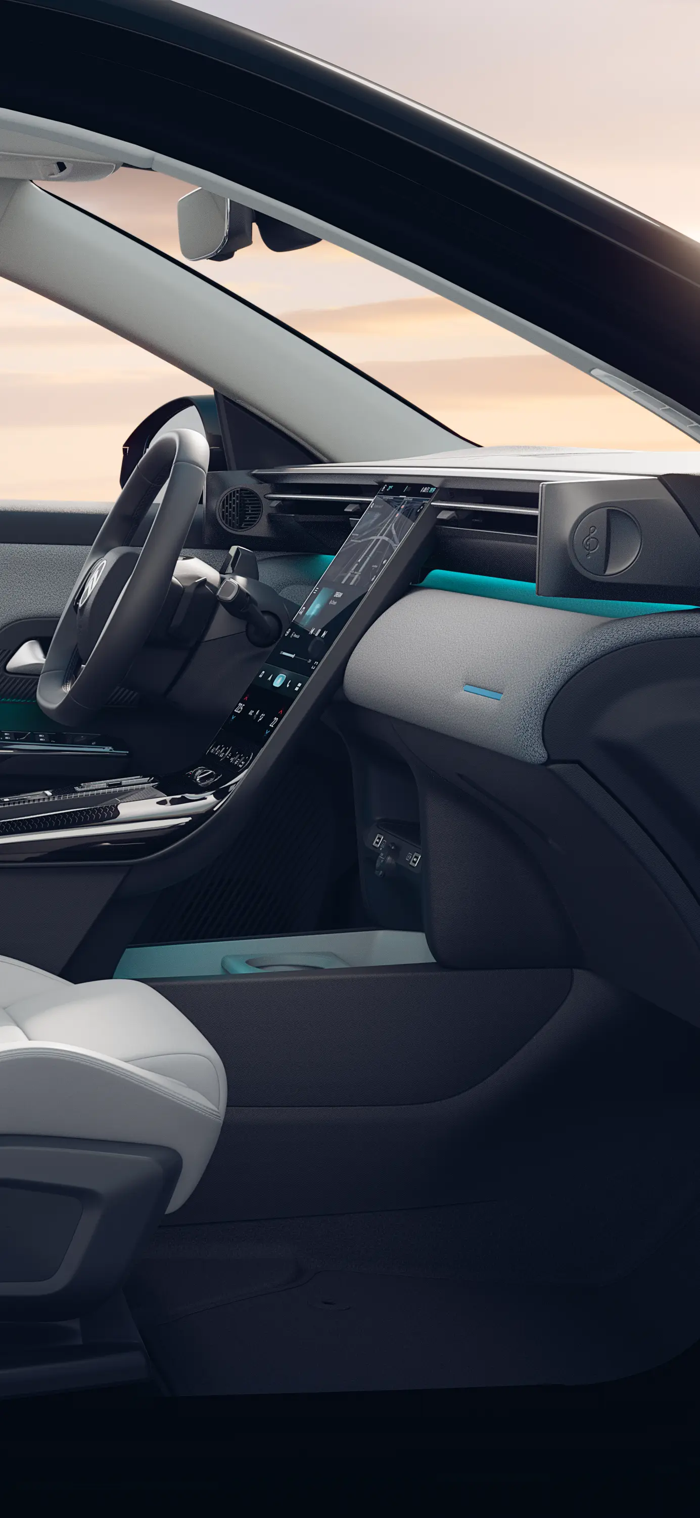 Vue intérieure du Citroën C5 Aircross Emeraude montrant les sièges Citroën Advanced Comfort et l’habitacle spacieux d’un SUV familial